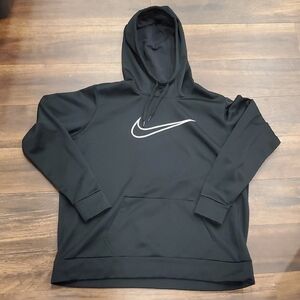 Nike Men's Black Hoodie with White Logo